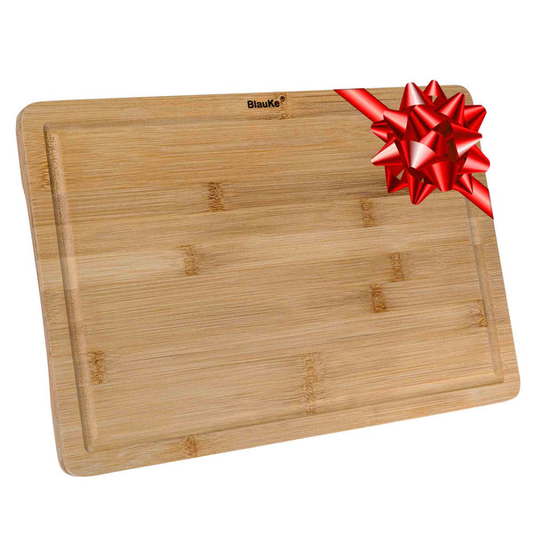 Tabla de Cortar para Cocina, Madera de Bambú (38x25cm) – Bandeja para Servir Comida, Tabla de Madera para Cortar Carnes, Verduras, Quesos, Pan, Embutidos – Tabla de Cocina