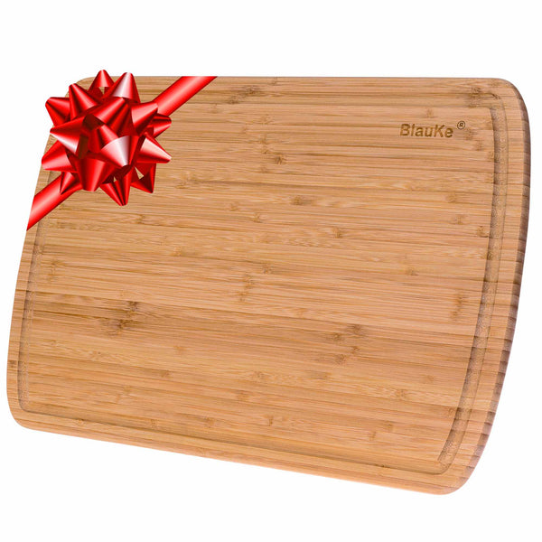 Tabla de Cortar para Cocina, Madera de Bambú (Grande 45x31cm) – Bandeja para Servir Comida, Tabla de Cocina – Tabla de Madera para Cortar Carnes, Verduras, Quesos, Pan, Embutidos