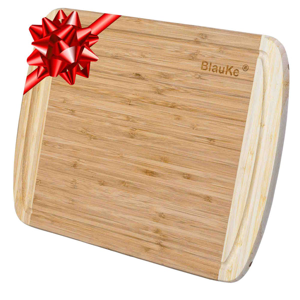 Tabla de Cortar para Cocina, Madera de Bambú (Grande 37x29cm) – Tabla de Madera para Cortar Carnes, Verduras, Quesos, Pan, Embutidos – Tabla de Cocina, Bandeja para Servir Comida
